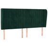 vidaXL Čelo postele typu u&scaron;&aacute;k tmavě zelen&aacute; 183x23x118/128 cm samet
