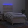 vidaXL Box spring postel s matrac&iacute; a LED kr&eacute;mov&aacute; 90x190 cm textil