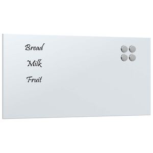 vidaXL N&aacute;stěnn&aacute; magnetick&aacute; tabule b&iacute;l&aacute; 60 x 30 cm tvrzen&eacute; sklo