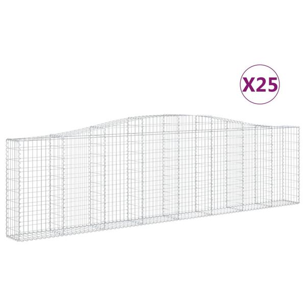 vidaXL Klenut&eacute; gabionov&eacute; ko&scaron;e 25ks 400x30x100/120cm pozinkovan&eacute; železo