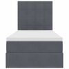 vidaXL Postel s &uacute;ložn&yacute;m prostorem a LED osvětlen&iacute;m Tmavě &scaron;ed&aacute; samet