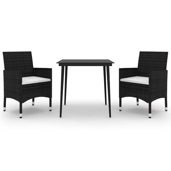 vidaXL 3d&iacute;ln&yacute; zahradn&iacute; j&iacute;deln&iacute; set s podu&scaron;kami polyratan a sklo