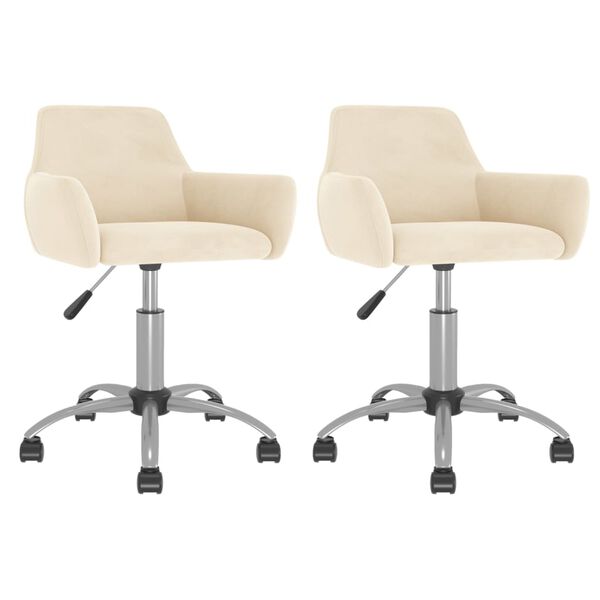 vidaXL Otočné jídelní židle 2 ks krémové samet