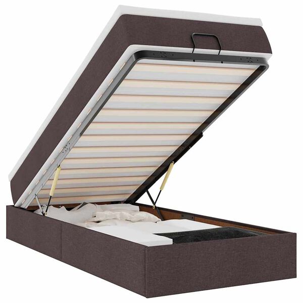 vidaXL Osmansk&yacute; r&aacute;m postele s matrac&iacute; tmavě &scaron;ed&aacute; 90x190cm textil