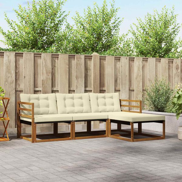 vidaXL Venkovn&iacute; pohovkov&aacute; souprava 4 pcs Přirozen&aacute; a Kr&eacute;mov&aacute;