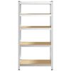 vidaXL 5patrový regál stříbrný ocel a kompozitní dřevo