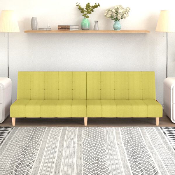 vidaXL 2m&iacute;stn&aacute; rozkl&aacute;dac&iacute; pohovka zelen&aacute; textil