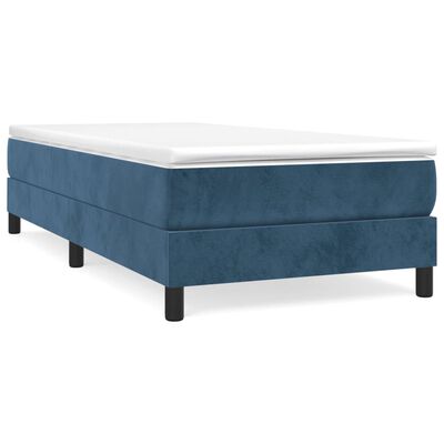 vidaXL Box spring postel tmavě modrá 100 x 200 cm samet