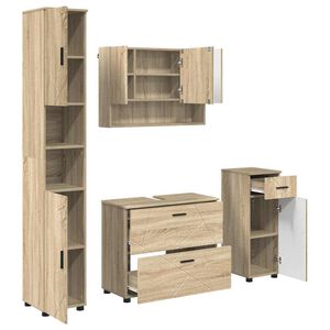 vidaXL Sada koupelnov&eacute;ho n&aacute;bytku 4 ks Sonoma dub 35 x 30 x 192 cm