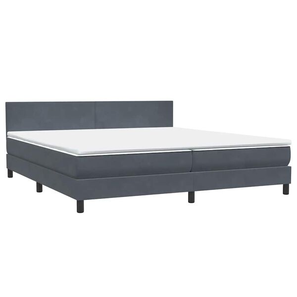 vidaXL Box spring postel s matrac&iacute; tmavě &scaron;ed&aacute; 180x220 cm samet