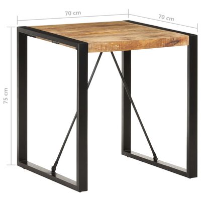 vidaXL Jídelní stůl 70 x 70 x 75 cm masivní hrubé mangovníkové dřevo