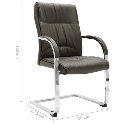 vidaXL Konzolová kancelářská židle šedá umělá kůže