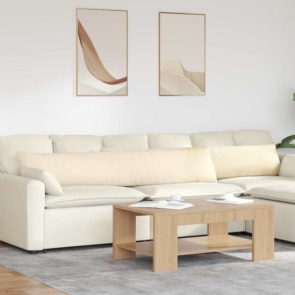 vidaXL Pohovkov&eacute; pol&scaron;t&aacute;ře 2 pcs Kr&eacute;mov&aacute; 200 x 40 cm Žebrovan&aacute; l&aacute;tka