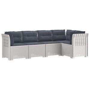 vidaXL 5-m&iacute;stn&eacute; Zahradn&iacute; Sofa s Pol&scaron;t&aacute;ři ve Vzhledu Ratan PP B&iacute;l&aacute;