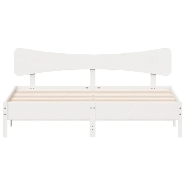 vidaXL Postel bez matrace b&iacute;l&aacute; 160 x 200 cm masivn&iacute; borovice