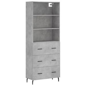 vidaXL Skř&iacute;ň highboard betonově &scaron;ed&aacute; 69,5x34x180 cm kompozitn&iacute; dřevo