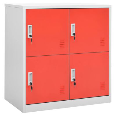 vidaXL Uzamykatelné skříně 2 ks světle šedé a červené 90x45x92,5 cm