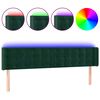vidaXL Čelo postele s LED tmavě zelen&eacute; 183 x 16 x 78/88 cm samet