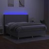 vidaXL Box spring postel s matrac&iacute; a LED světle &scaron;ed&aacute; 160x200 cm textil
