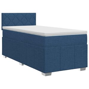 vidaXL Postel boxspring s matrac&iacute; s čelo Modr&aacute; 80 x 200 cm Textil