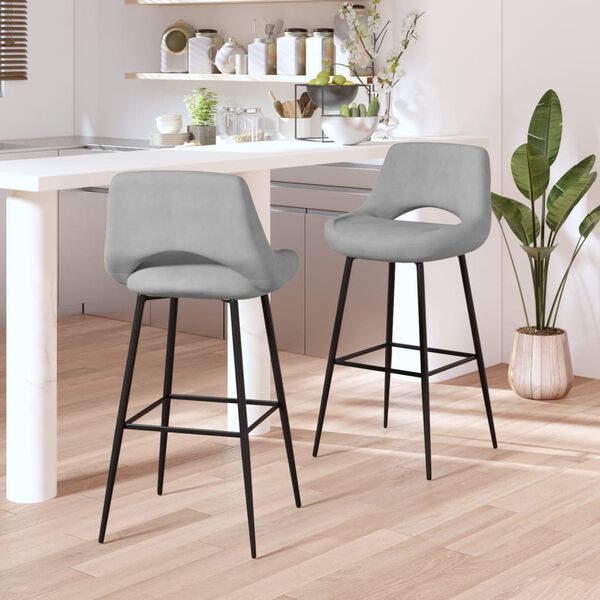 vidaXL Barov&eacute; židle 2 ks světle &scaron;ed&eacute; samet