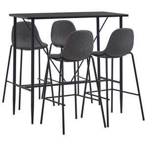 vidaXL 5d&iacute;ln&yacute; barov&yacute; set textil tmavě &scaron;ed&yacute;
