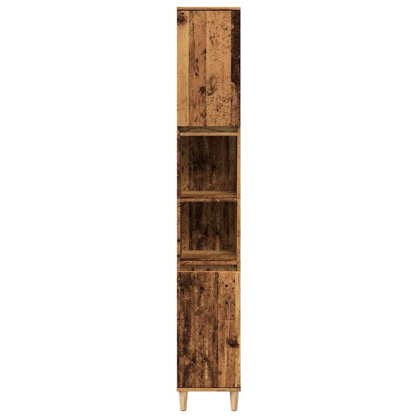 vidaXL Koupelnov&aacute; skř&iacute;ňka old wood 30 x 30 x 190 cm kompozitn&iacute; dřevo