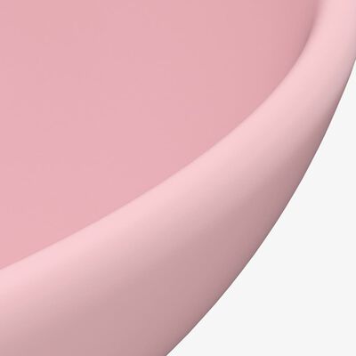 vidaXL Luxusní umyvadlo kulaté matné růžové 32,5 x 14 cm keramické