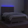 vidaXL Box spring postel s matrac&iacute; a LED taupe 140x190 cm textil