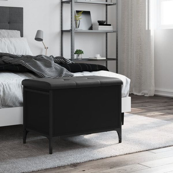 vidaXL &Uacute;ložn&aacute; lavice čern&aacute; 62 x 42 x 45 cm kompozitn&iacute; dřevo