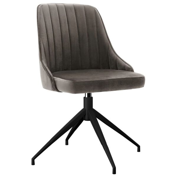 vidaXL J&iacute;deln&iacute; židle 2 ks tmavě &scaron;ed&eacute; samet