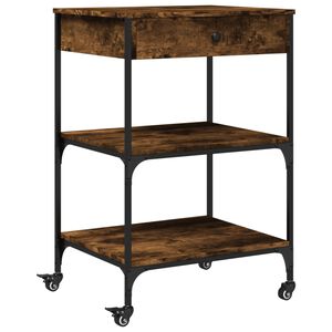 vidaXL Kuchyňsk&yacute; voz&iacute;k kouřov&yacute; dub 60 x 48 x 89,5 cm kompozitn&iacute; dřevo