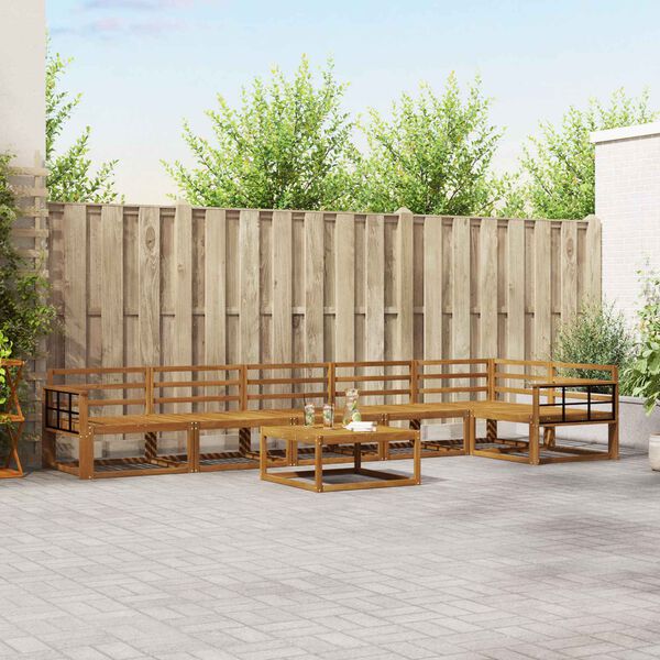 vidaXL Venkovn&iacute; pohovkov&aacute; souprava 7 pcs Př&iacute;rodn&iacute;