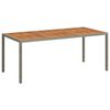 vidaXL Zahradn&iacute; stůl 190 x 90 x 75 cm polyratan a ak&aacute;ciov&eacute; dřevo &scaron;ed&yacute;