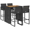 vidaXL 5d&iacute;ln&yacute; zahradn&iacute; barov&yacute; set bez podu&scaron;ek čern&yacute; polyratan ak&aacute;cie