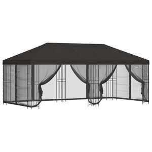 vidaXL Alt&aacute;n s bočn&iacute;mi stěnami 6 x 3 m Antracitov&aacute; Polyester a ocel