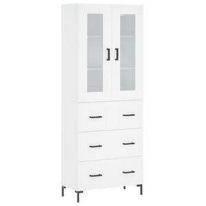 vidaXL Skř&iacute;ň highboard b&iacute;l&aacute; 69,5 x 34 x 180 cm kompozitn&iacute; dřevo
