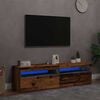 vidaXL TV stolky s LED 2 ks old wood kompozitn&iacute; dřevo