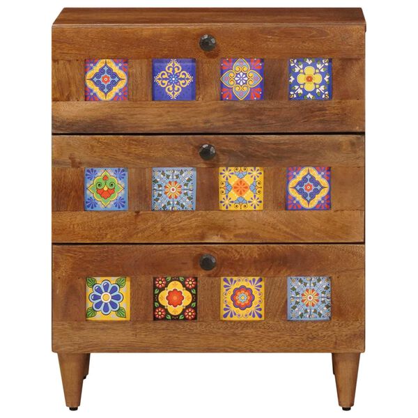 vidaXL Nočn&iacute; skř&iacute;ňka Hněd&aacute; 50 x 33 x 62 cm Masivn&iacute; mangov&eacute; dřevo