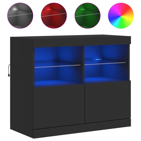 vidaXL Př&iacute;born&iacute;k s LED osvětlen&iacute;m čern&yacute; 81 x 37 x 67 cm