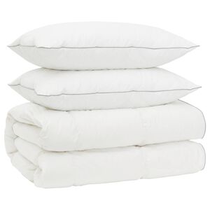 vidaXL Sada přikr&yacute;vek s 90% hus&iacute;m peř&iacute;m FULDA 3 ks 200 x 200 cm B&iacute;l&aacute;