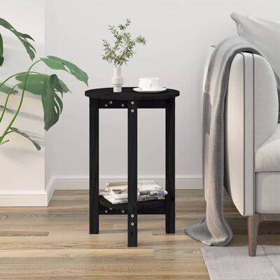 vidaXL Konferenční stolek černý Ø 40 x 60 cm masivní borové dřevo
