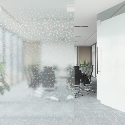 vidaXL Okenní fólie matná 3D duhový vzor 90 x 1 000 cm PVC