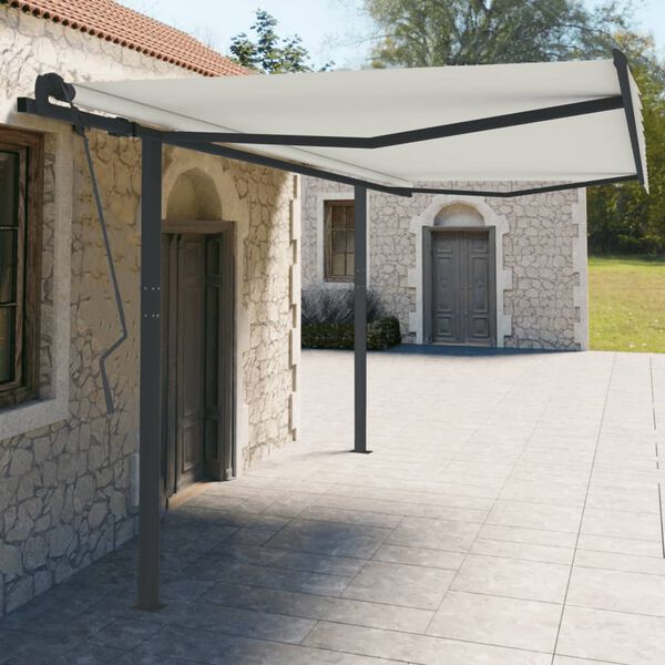 vidaXL Sada sloupků pro mark&yacute;zu antracitov&aacute; 450 x 245 cm železo