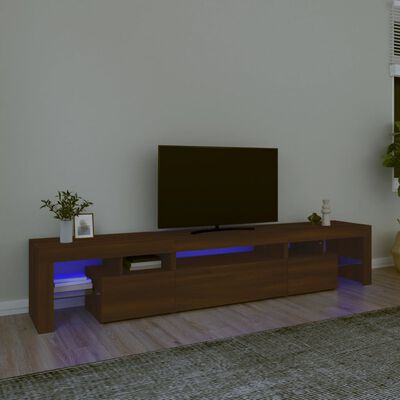 vidaXL TV skříňka s LED osvětlením hnědý dub 215x36,5x40 cm