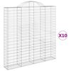 vidaXL Klenut&eacute; gabionov&eacute; ko&scaron;e 10ks 200x30x200/220cm pozinkovan&eacute; železo