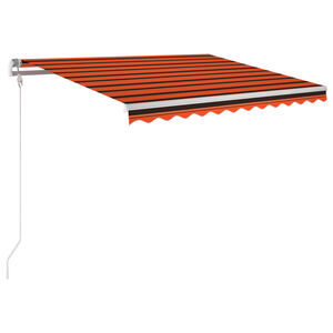 vidaXL Automatick&aacute; mark&yacute;za LED a senzor větru 350x250 cm oranžovohněd&aacute;