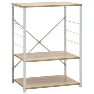 vidaXL Skř&iacute;ňka na mikrovlnku b&iacute;l&aacute; a dub 60 x 39,6 x 79,5 cm kompozit