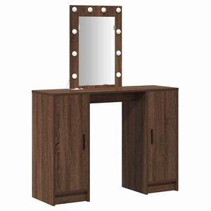 vidaXL Kosmetick&yacute; stůl Hněd&aacute; 102 x 33 x 135 cm Kompozitn&iacute; dřevo