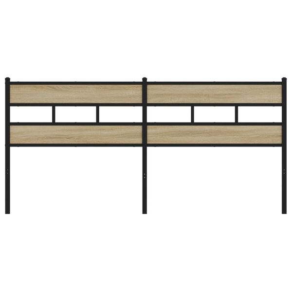 vidaXL N&aacute;hradn&iacute; čelo postele dub sonoma 193 cm železo a kompozitn&iacute; dřevo